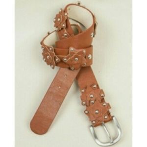Brown Studded Flower Belt